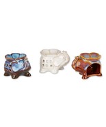 Fragrance Foundry Set of 3 Porcelain Elephant Oil Warmers - $26.04