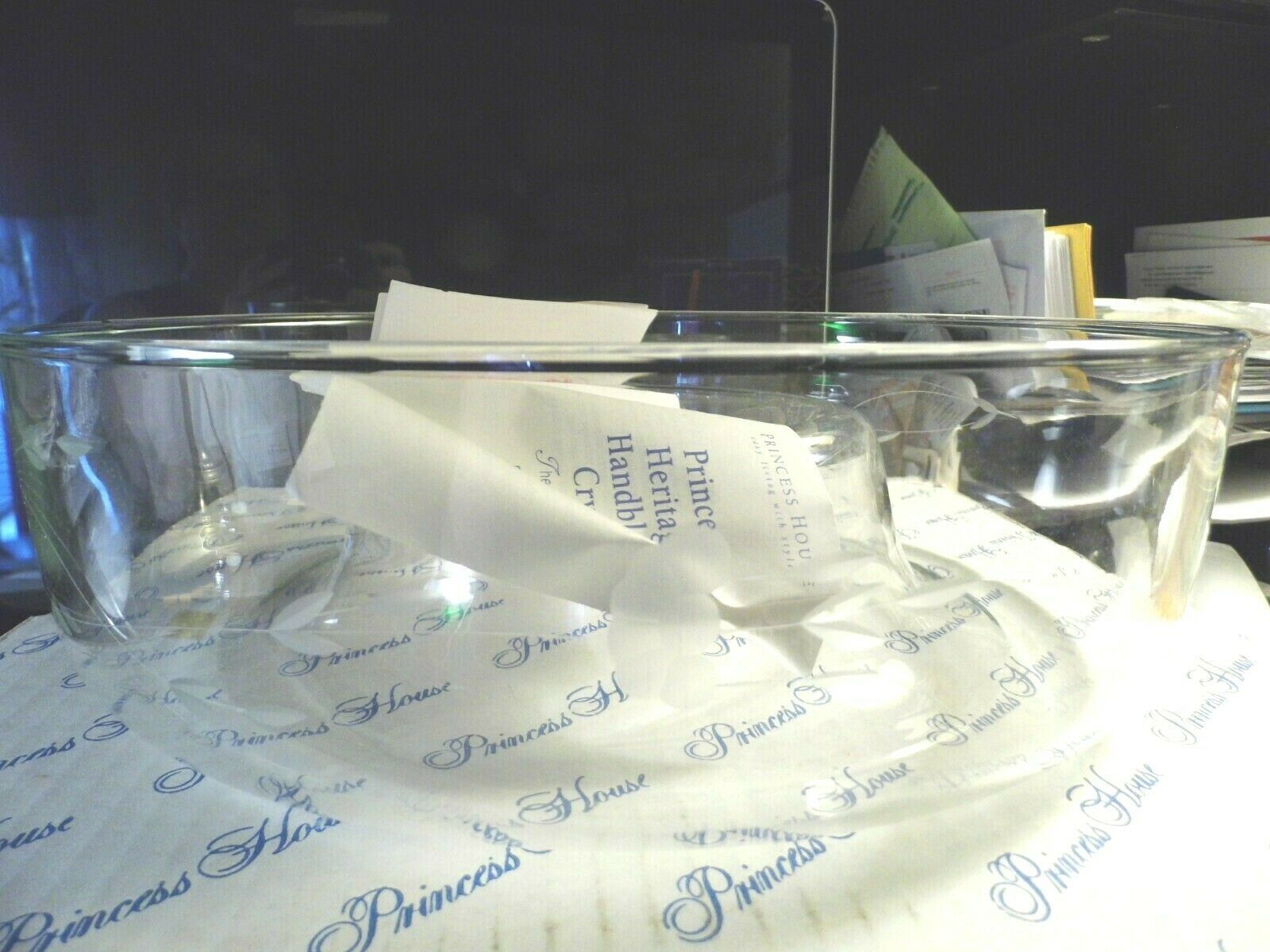 PRINCESS HOUSE 401 VINTAGE CRYSTAL HERITAGE CHIP N DIP BOWL; ETCHED