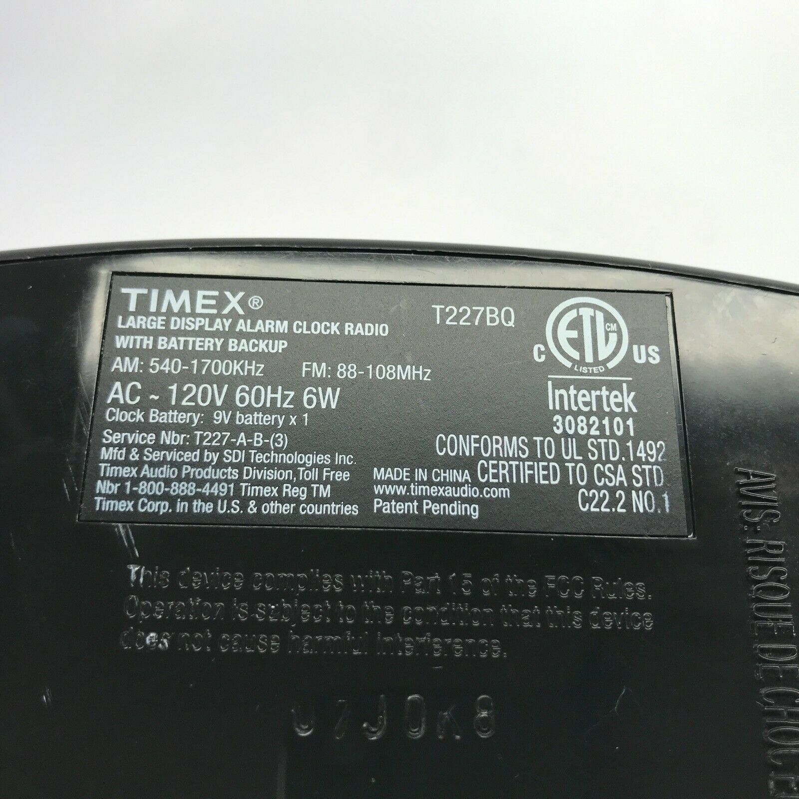 Timex Alarm clock radio, T227BQ, Large LED and similar items Timex Alarm clock radio, T227BQ, Large LED and similar items