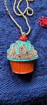 New Betsey Johnson Necklace Cupcake Ick Blue Dessert Baking Collectible Decorate - $14.99