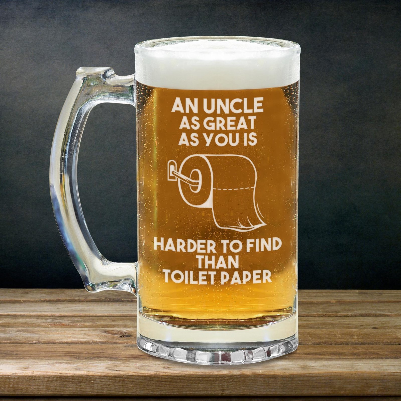 Uncle Beer Mug Glass Stein Cup Funny Gift For Birthday Present ...