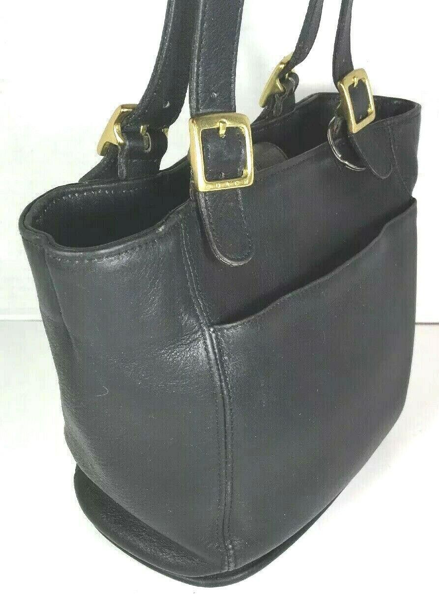 Coach Black Soft Leather Bucket Shoulder Bag Well Worn with Defect