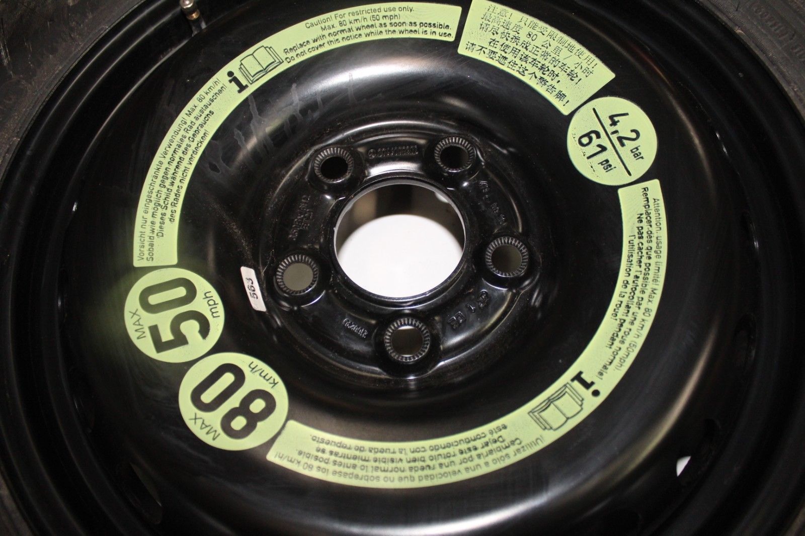 20082014 MERCEDES W204 C300 C350 C250 SPARE TIRE WHEEL 125/90/16 J3941