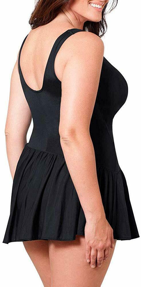 Miraclesuit Black Plus Size Black Aurora Surplice Swimdress Us 16w Swimwear