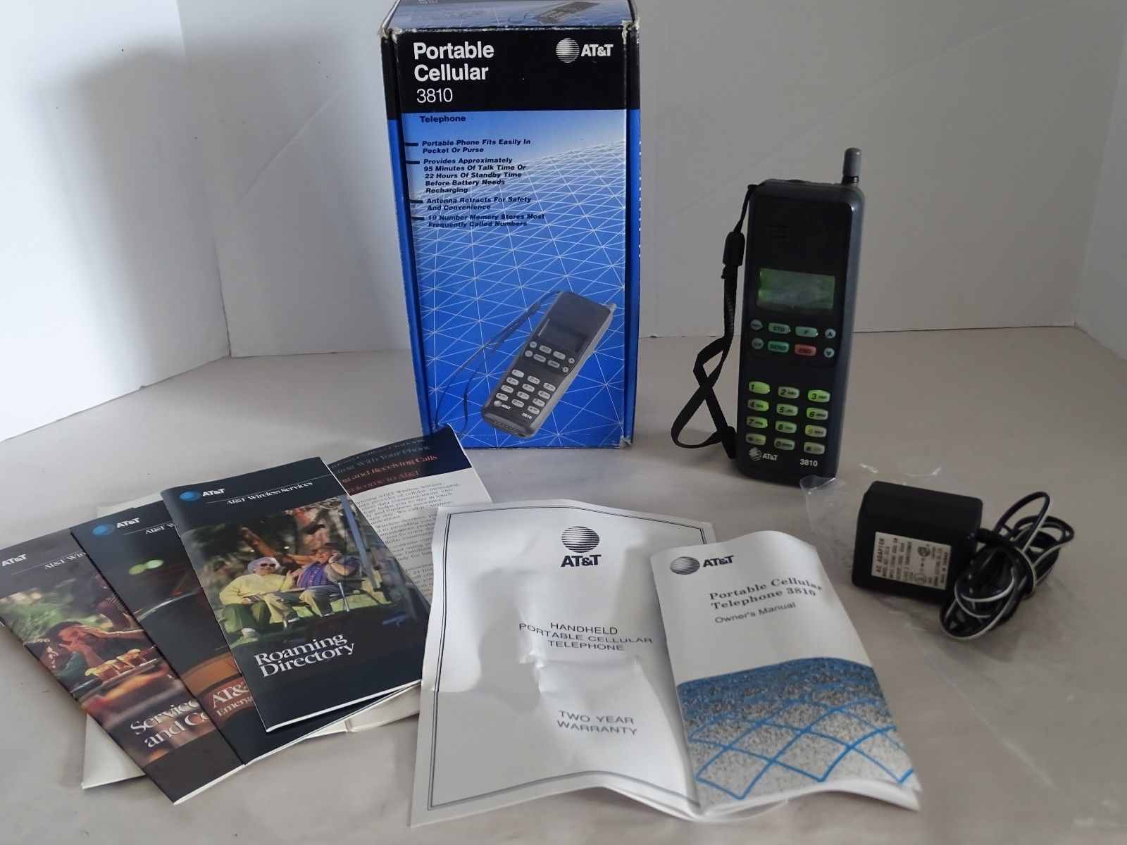 AT&T Portable Cellular 3810 Cell Phone with Box Vintage Vintage Cell