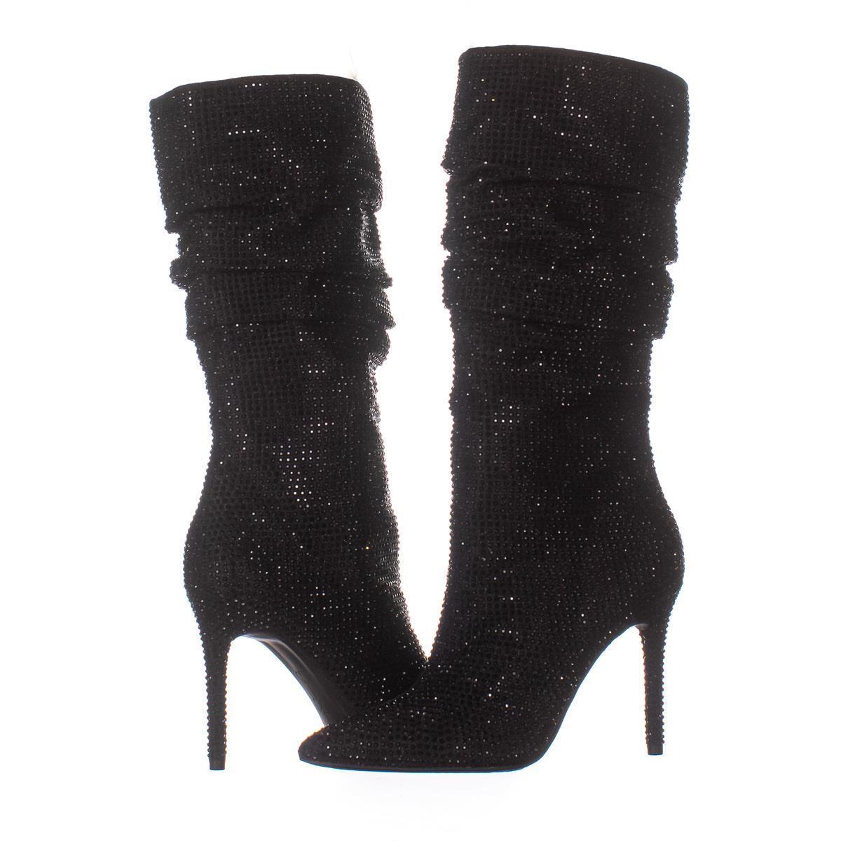 Jessica Simpson Layzer Slouch Rhinestone Boots 942, Black, 8.5 US - Boots