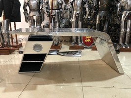 NauticalMart Aviator Wing Desk Aluminium Table Aviator Furniture (Left, 60 Inche