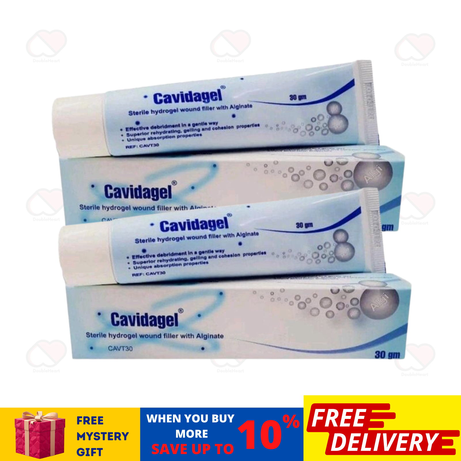 2 X CAVIDAGEL 30GM STERILE HYDROGEL WOUND FILLER WITH ALGINATE - FREE ...