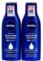 2 Count Nivea 8.4 Oz Essentially Enriched Nourish Serum &amp; Almond Oil Bod... - $22.99