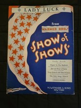 Vintage Sheet Music Lady Luck + Ray Perkins Warner Bros. Show of Shows