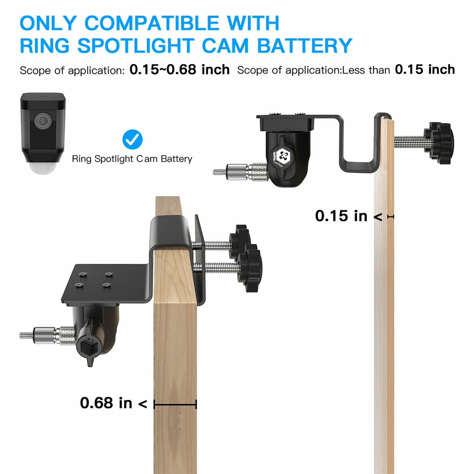 US Weatherproof Home Security Gutter Camera Mount For Ring Spotlight