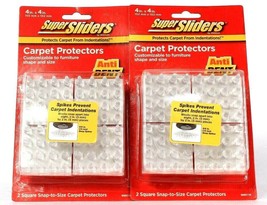 2 Packs Super Sliders 4 In X 4 In Anti Dent Carpet Protectors 2 Square Snap Size