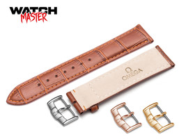 for OMEGA WATCH Brown Croco LEATHER Watch Strap Band Buckle Clasp SeaMas... - $14.90