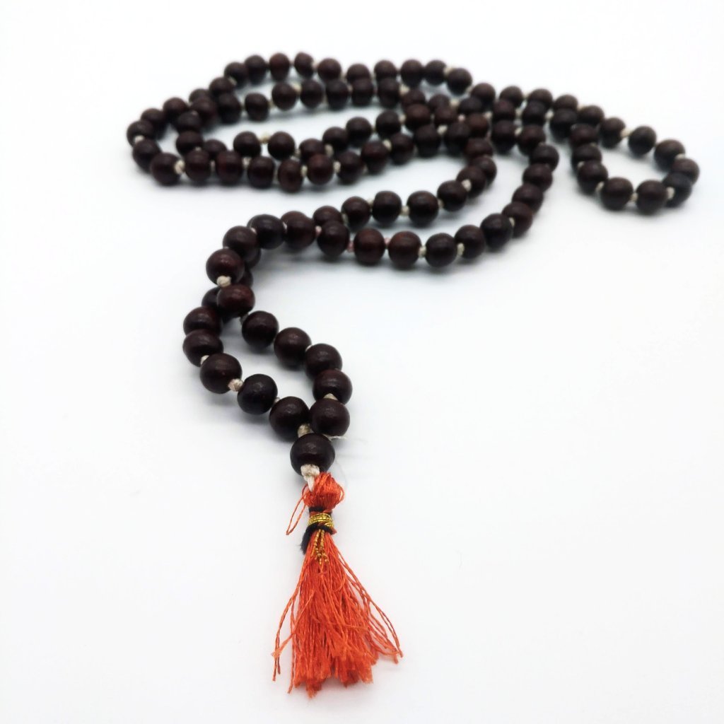 Prayer Mala Beads Chanting Knotted Mala- Rosewood- 108 Prayer Beads ...