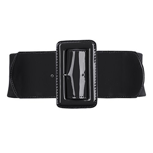 Women&#39;s Wide Patent Leather Fashion Belt ,Black,X-Large - Belts