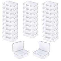 28 Pieces Rectangular Empty Mini Clear Plastic Organizer Storage Box Containers