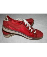 Cole Haan Womens 8 B Sneakers Red Satin Suede w/Leopard Air G Series 8B - $24.99
