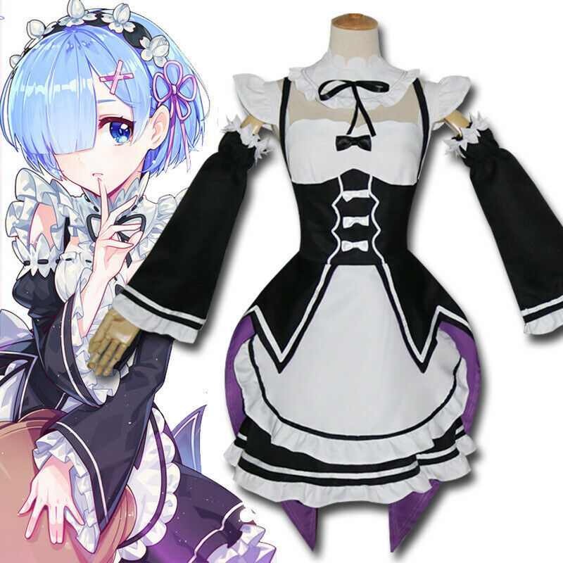 Re: zero Life in a Different World Rem Ram Maid Dress Uniform Cosplay Costume