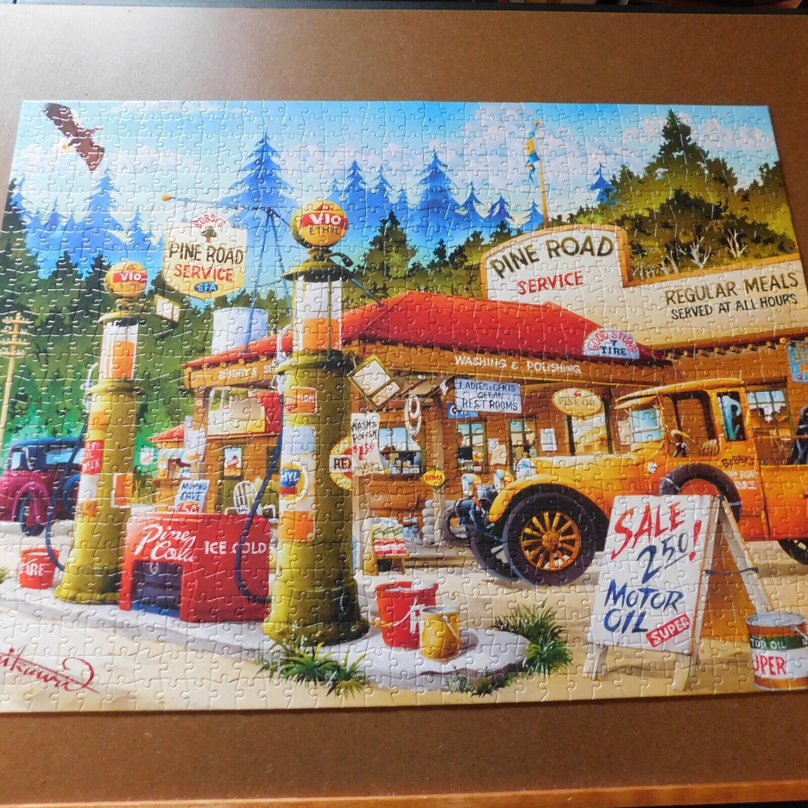 Primary image for Buffalo Games Jigsaw Puzzle Cartoon World Pine Road Service 1000 Piece Complete