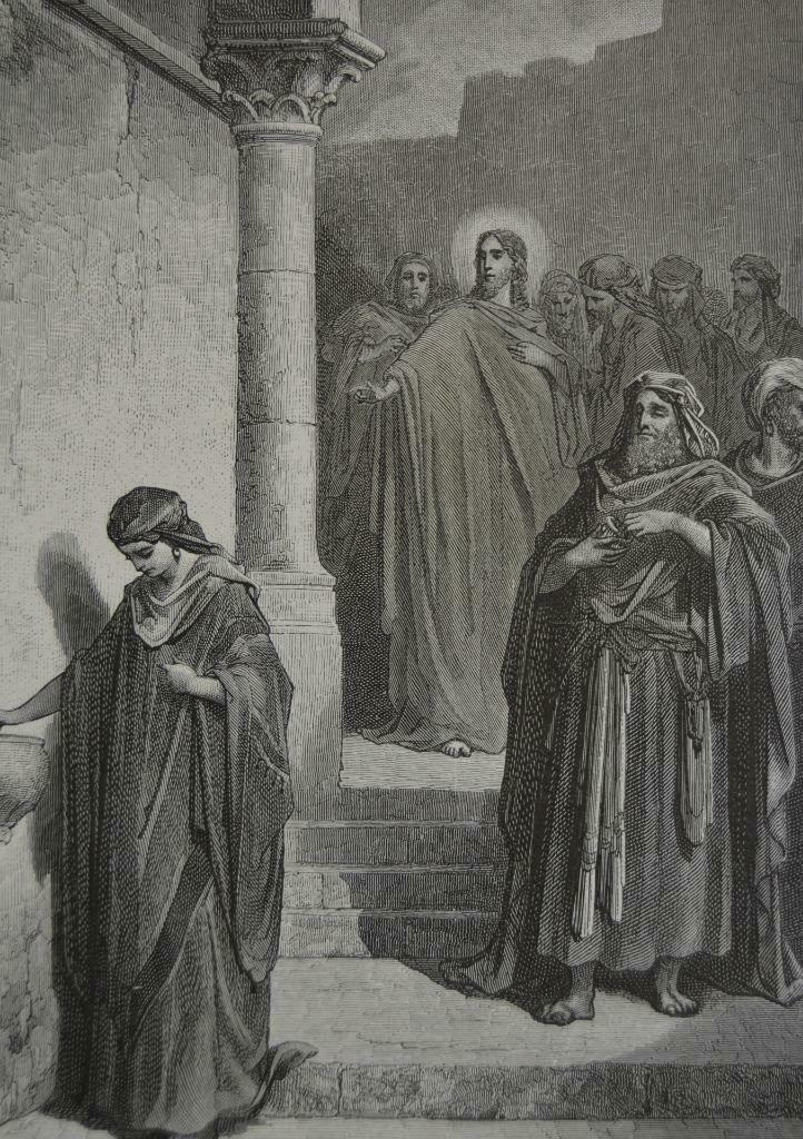 Antique Original 1880 Gustave Dore Art Print The Widows Mite Jesus ...