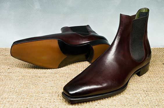 Handmade Men dark Burgundy Chelsea leather boots, Men Chelsea boot ...