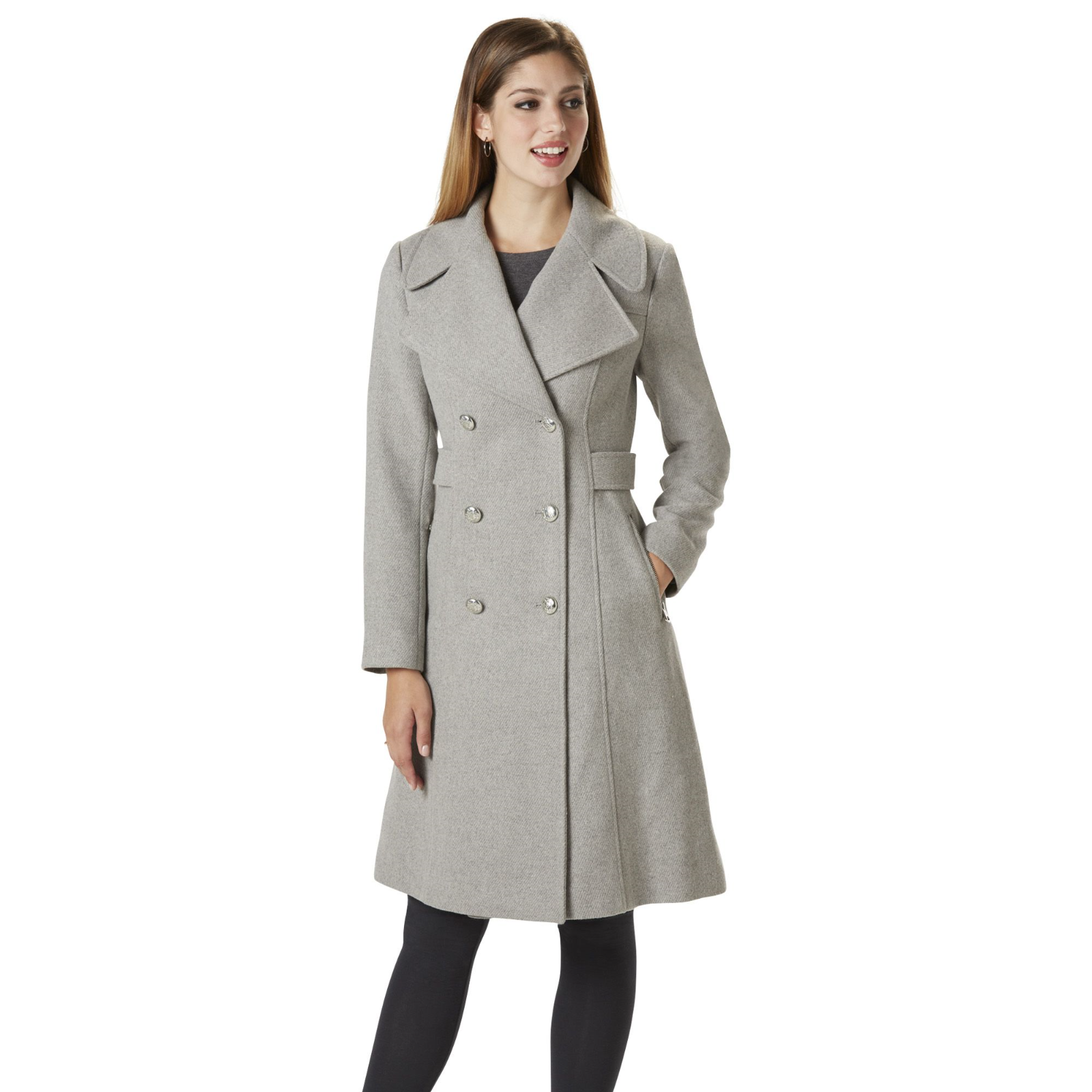 Jessica Simpson Womens Double Breasted Reefer Coat Grey XL #NK7TP-897 ...
