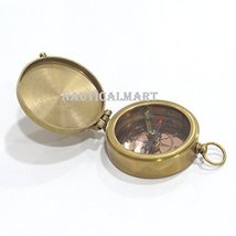 NauticalMart Brass Pocket Compass for Camping Accessories Office Desk Decorative