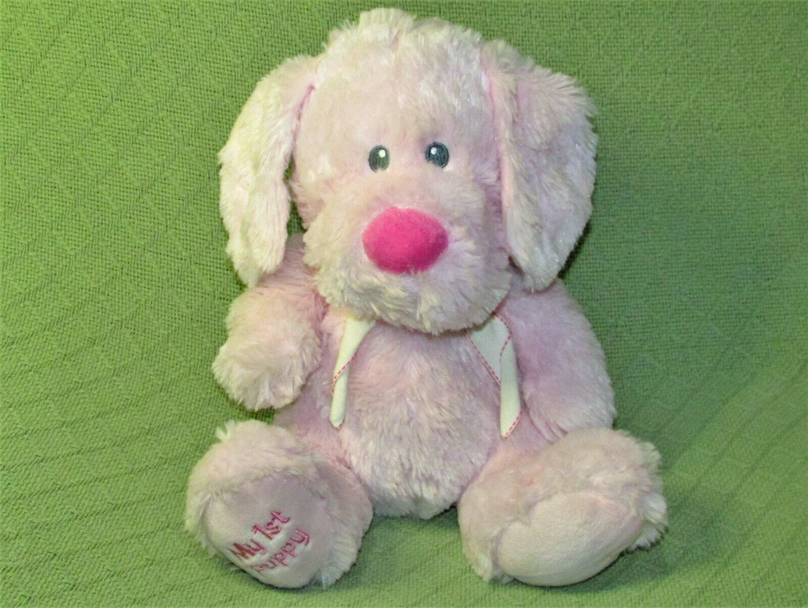 PETTING ZOO 12" DOG PINK BABY GIRL MY 1ST PUPPY PLUSH SITTING STUFFED ANIMAL TOY Other