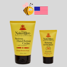 The Naked Bee Serious Hand Repair Cream Orange Blossom Sunscreen SPF 30 Lot 2 - $20.78