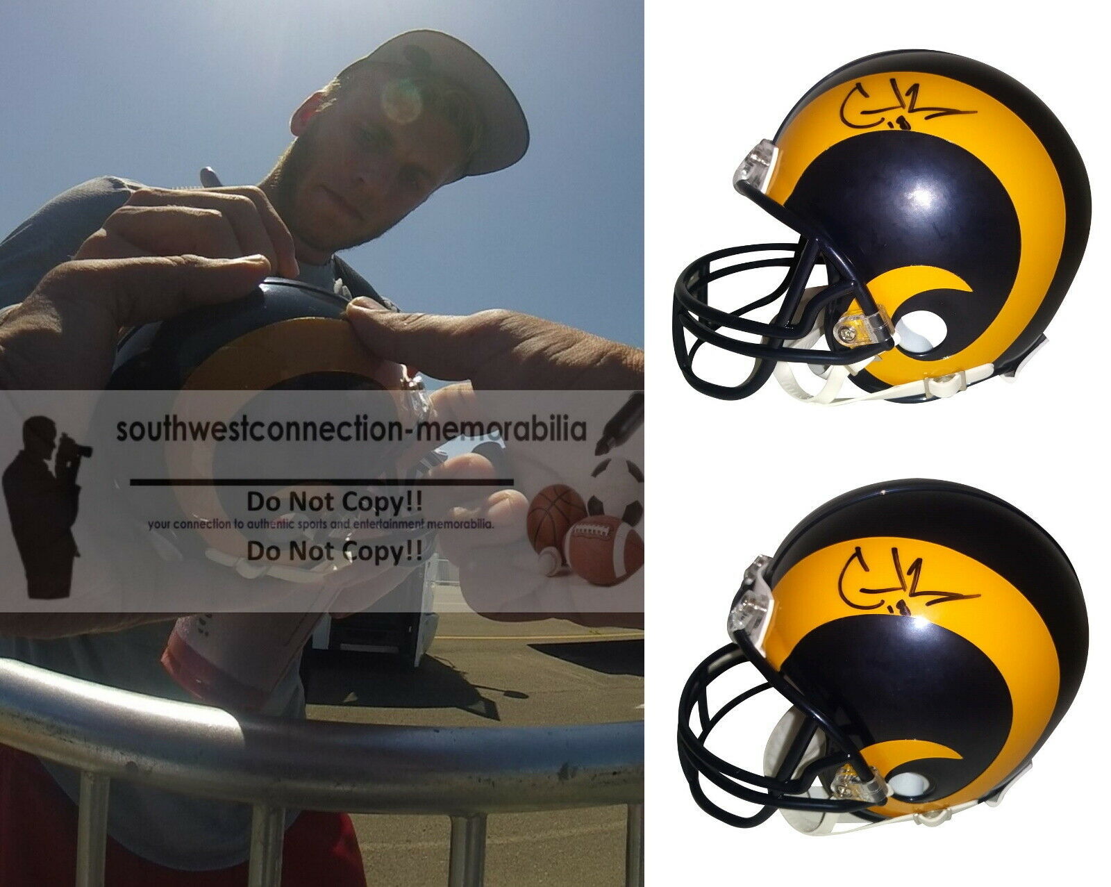 Cooper Kupp Los Angeles LA Rams Signed Autographed Football Mini Helmet