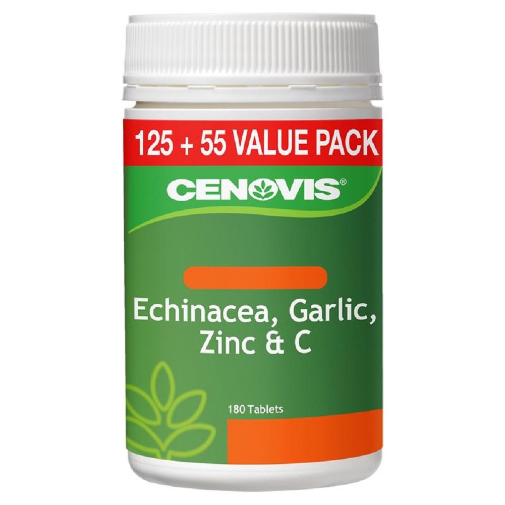 Cenovis Echinacea Garlic Zinc & C Value Pack 180 Tablets Exclusive