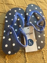 9/10 L Blue Dots  Kids Flip Floops  Shoes Summer - £3.36 GBP