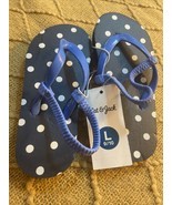 9/10 L Blue Dots  Kids Flip Floops  Shoes Summer - £5.18 GBP