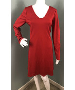 NWT Womens Old Navy L/S Red Ponte Knit V Neck Swing Dress Sz Large - $19.79