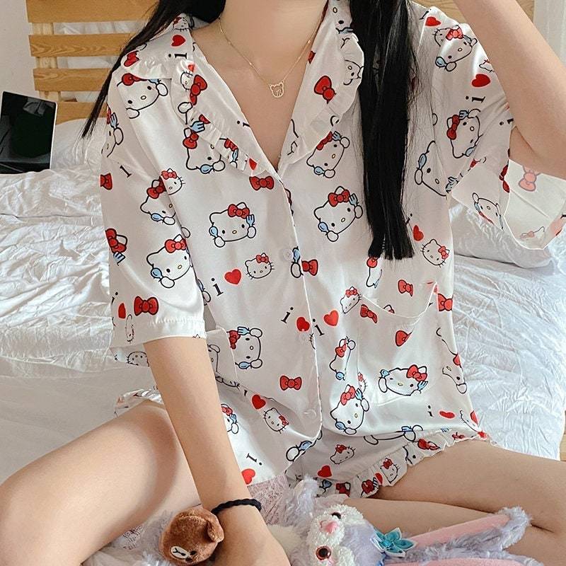 Sanrio Pajamas Hello Kitty Cinnamoroll sleepwear Kuromi Melody pyjama ...