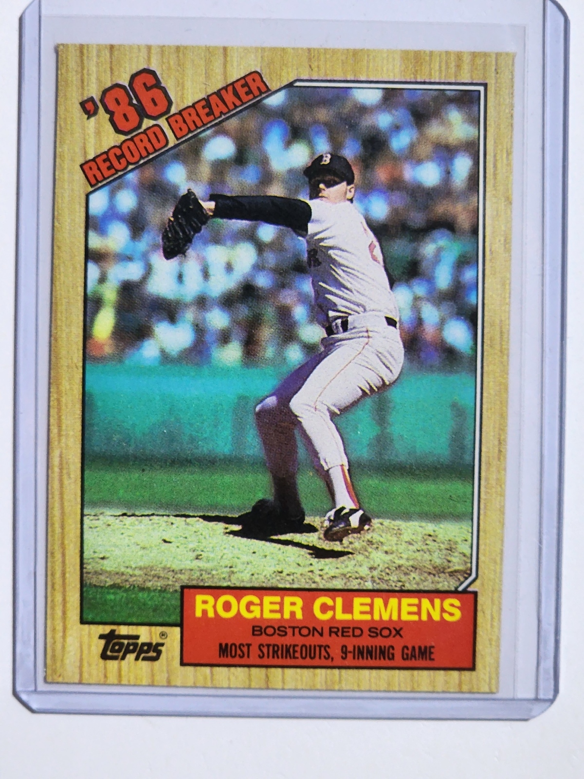 1987 Topps Roger Clemens Boston Red Sox 86' Record Breaker Baseball ...