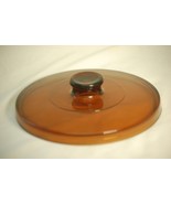 Vision Ware Amber Glass Lid Round Casserole Replacement Top 8-1/4&quot; Outside - $19.79