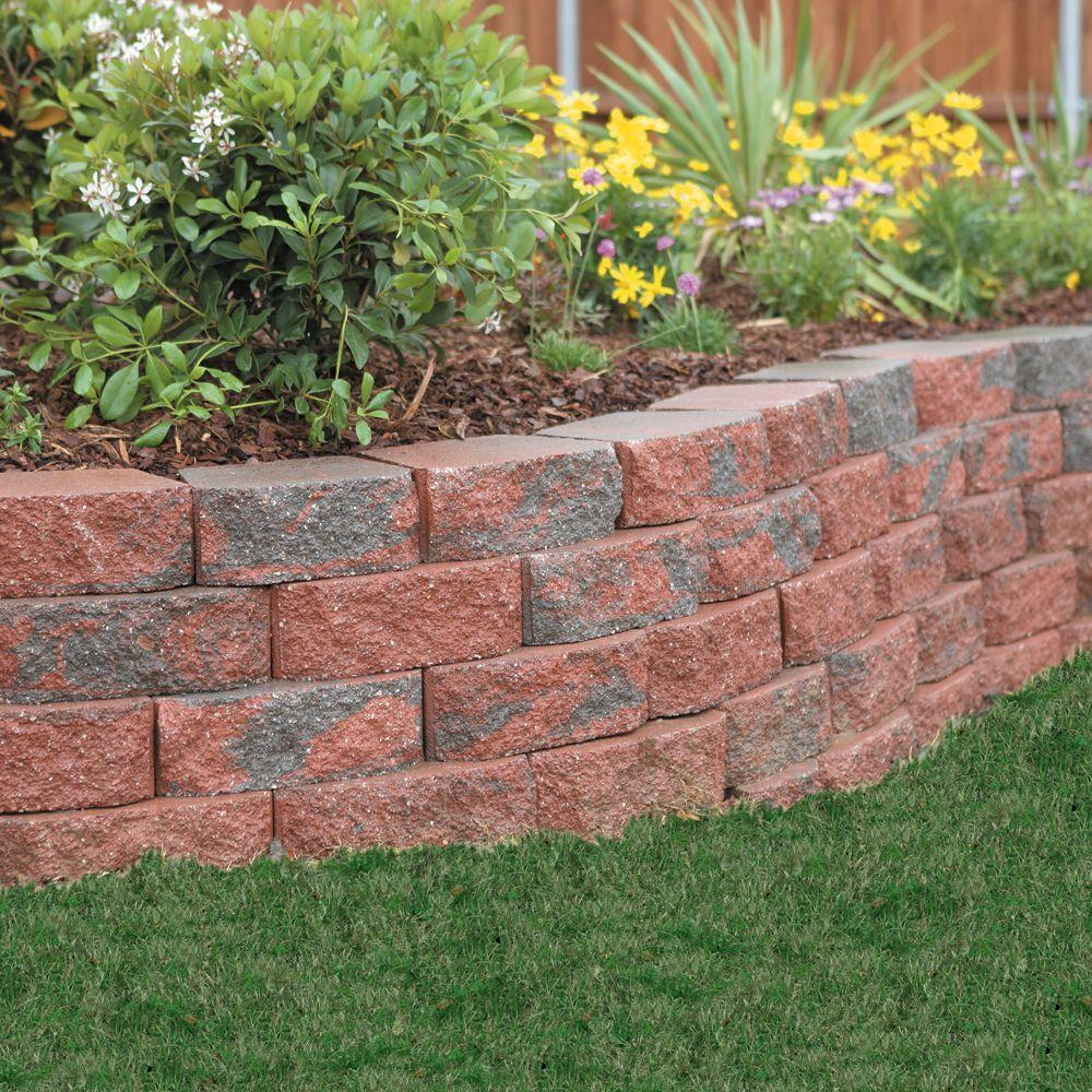 Pavestone Retaining Wall Block Textured Red (144 Pcs. / 46.5 Face ft ...