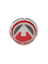 Marlboro Miles Promo Ashtray 4" Round Clear Glass With Arrow Red Gray - $11.89