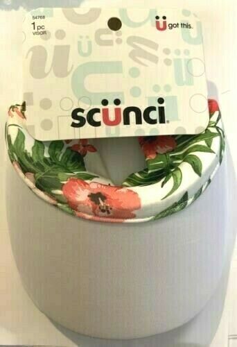 Scunci Everyday Visor Headwrap Hat White Tropical New Soft Like A Headwrap