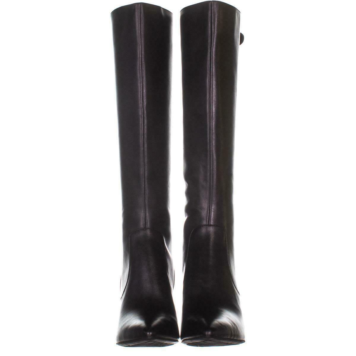 Anne Klein Fliss Knee High Side Buckle Boots 939, Black, 8 US - Boots