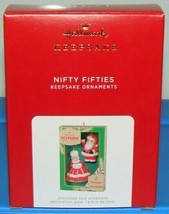2021 Hallmark NIFTY FIFTIES Santa Mrs Claus Keepsake Ornament NIB In Hand - $39.90