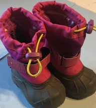 COLUMBIA Waterproof Insulated Snow Boots Toddler Sz 4 Pink Gray & Purple - $34.65