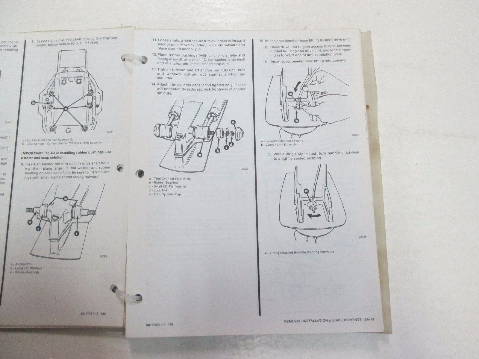 1989 MerCruiser #11 Bravo Stern Drives Service Manual 90-17431-