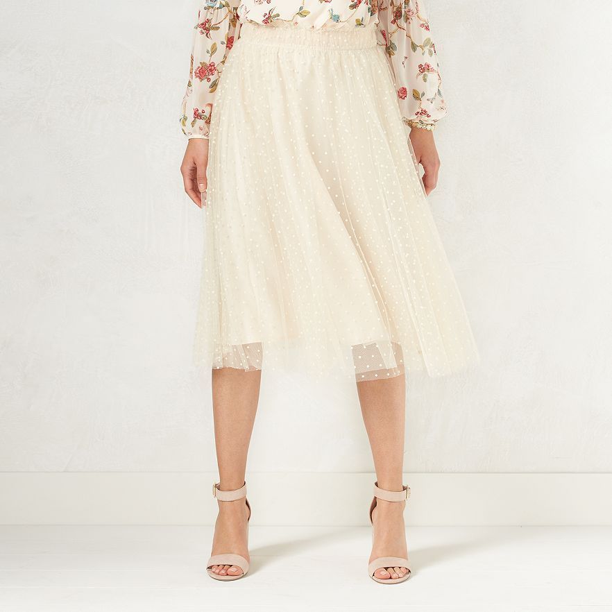 Image of LAUREN CONRAD Disney Snow White Collection Swiss Dot Tulle Skirt S-M-L-XL NEW