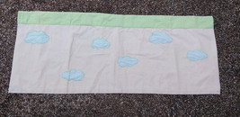 Pottery Barn Kids Embroidered Clouds Peach Green Curtain Valance VTG 44 X 18 - $19.79