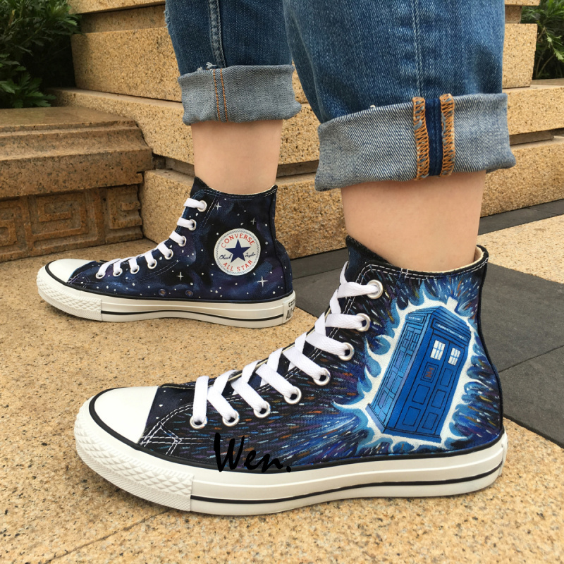 Police Box Galaxy Converse All Star Women Men Sneakers Hand Painted ...