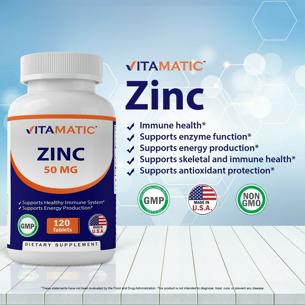 Vitamatic Zinc 50mg as Zinc Gluconate - Immunity Boosting Supplement ...