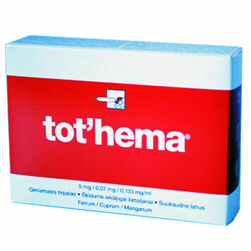 TOT'HEMA Liquid Iron Manganese Anemia Treantment Ampoules 20 x 10ml