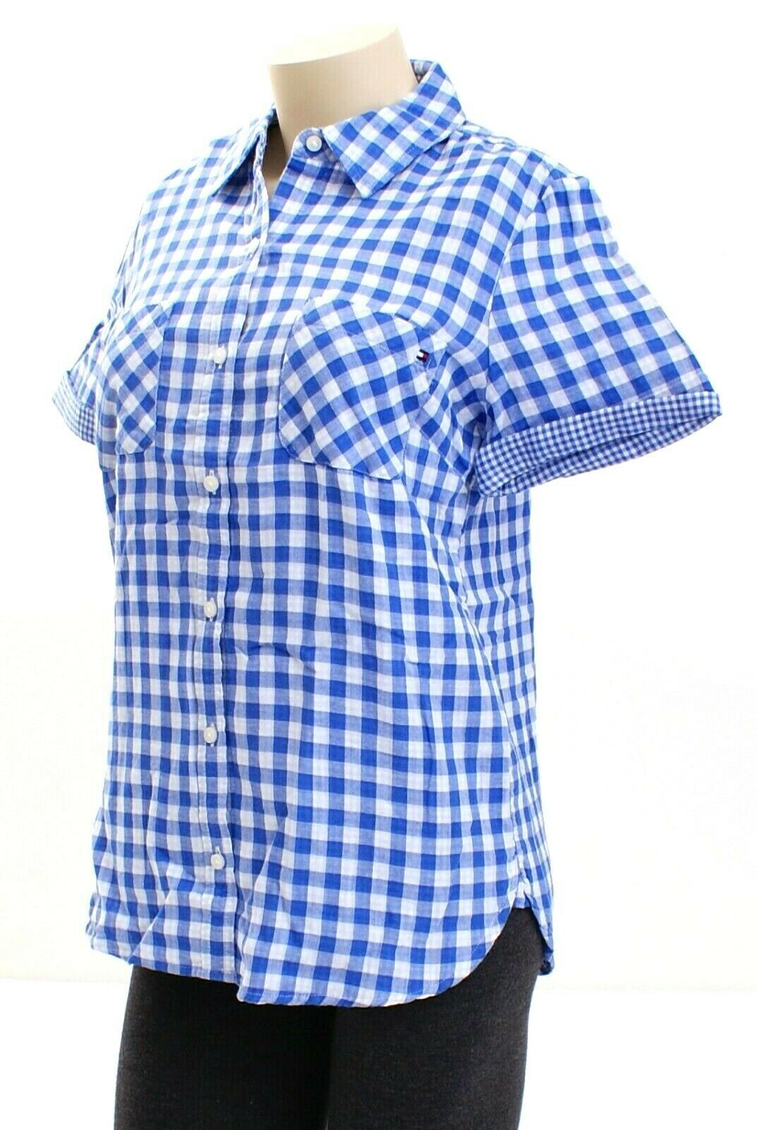 white and blue shirt women's